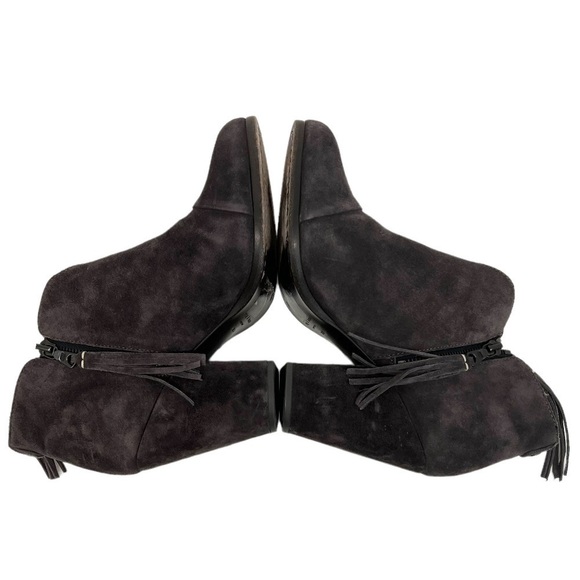 Rag & Bone Margot Gray Suede Tassel Heeled Booties - Picture 8 of 12